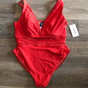 Swimsuits For All One Piece Coral NWT New 20 Plus Beach Pool Cruise Vacation
